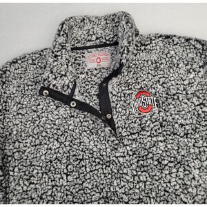 Scarlet & Gray‎ Womens Ohio State Buckeyes 1/4 Snap Sherpa Pullover XXL Black WH